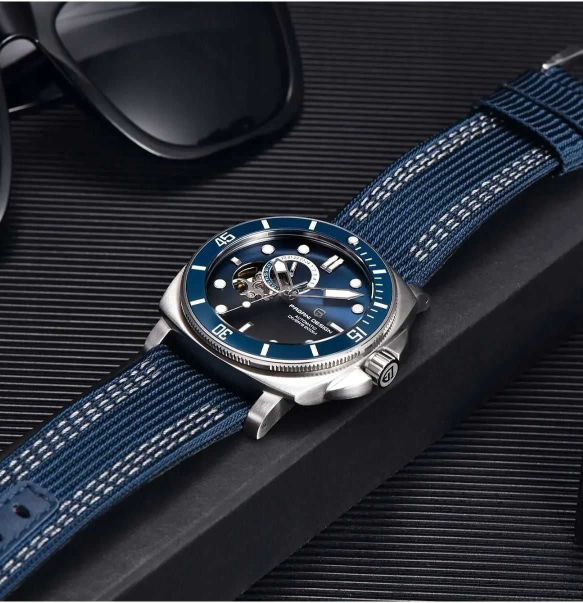 ZEGAREK PAGANI DESIGN PD-1736 blue automatic NH36 20atm sapphire GW24