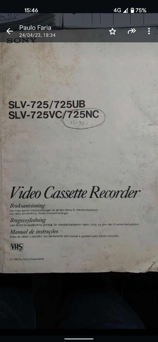 VCR Sony SLV-725NC