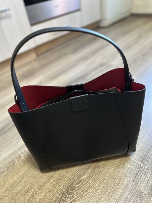 НОВА Стильна чорна сумка шкіра розмір А4 велика матова