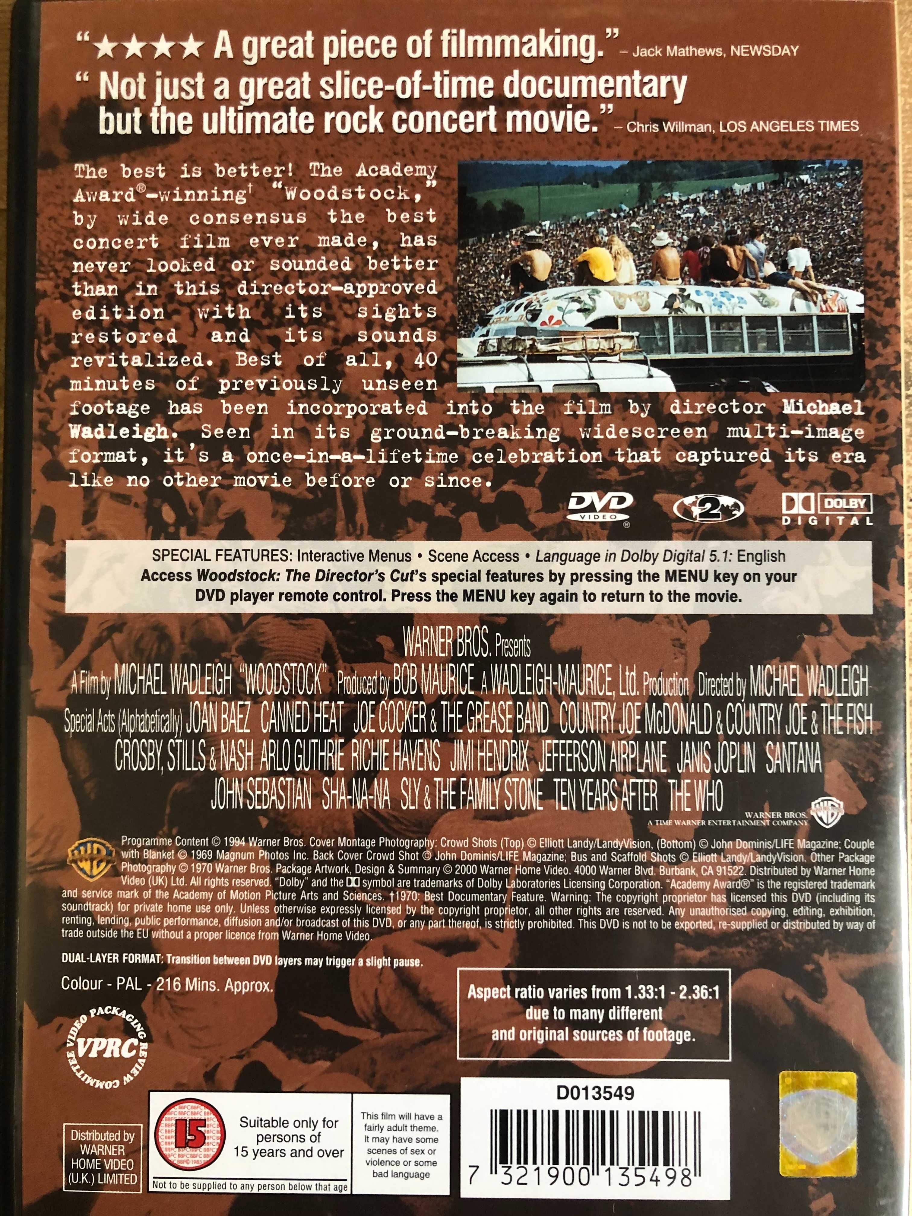 DVD Woodstok 3 days of Peace & Music Director`s Cut