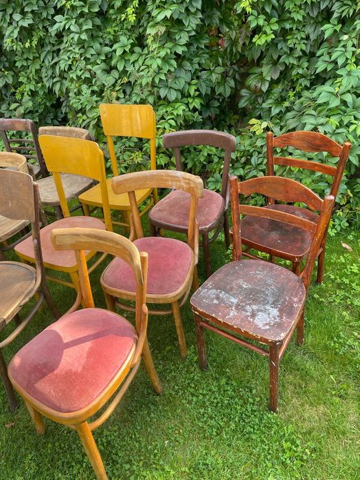 Stare drewniane krzesła, krzesło PRL