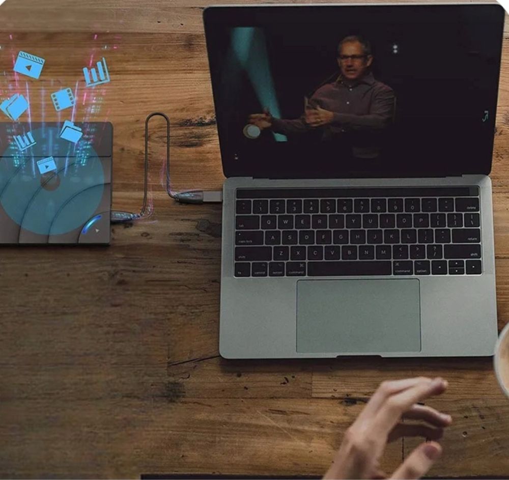Napęd Zewnętrzny Odtwarzacz Przenośny na Płyty CD-R DVD USB do Laptopa