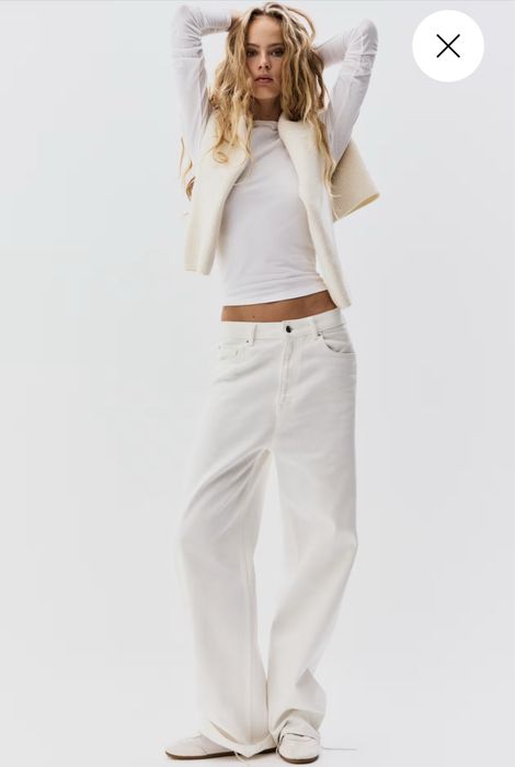 Базовий лонг лонгслів h&m білий чорний XS S M