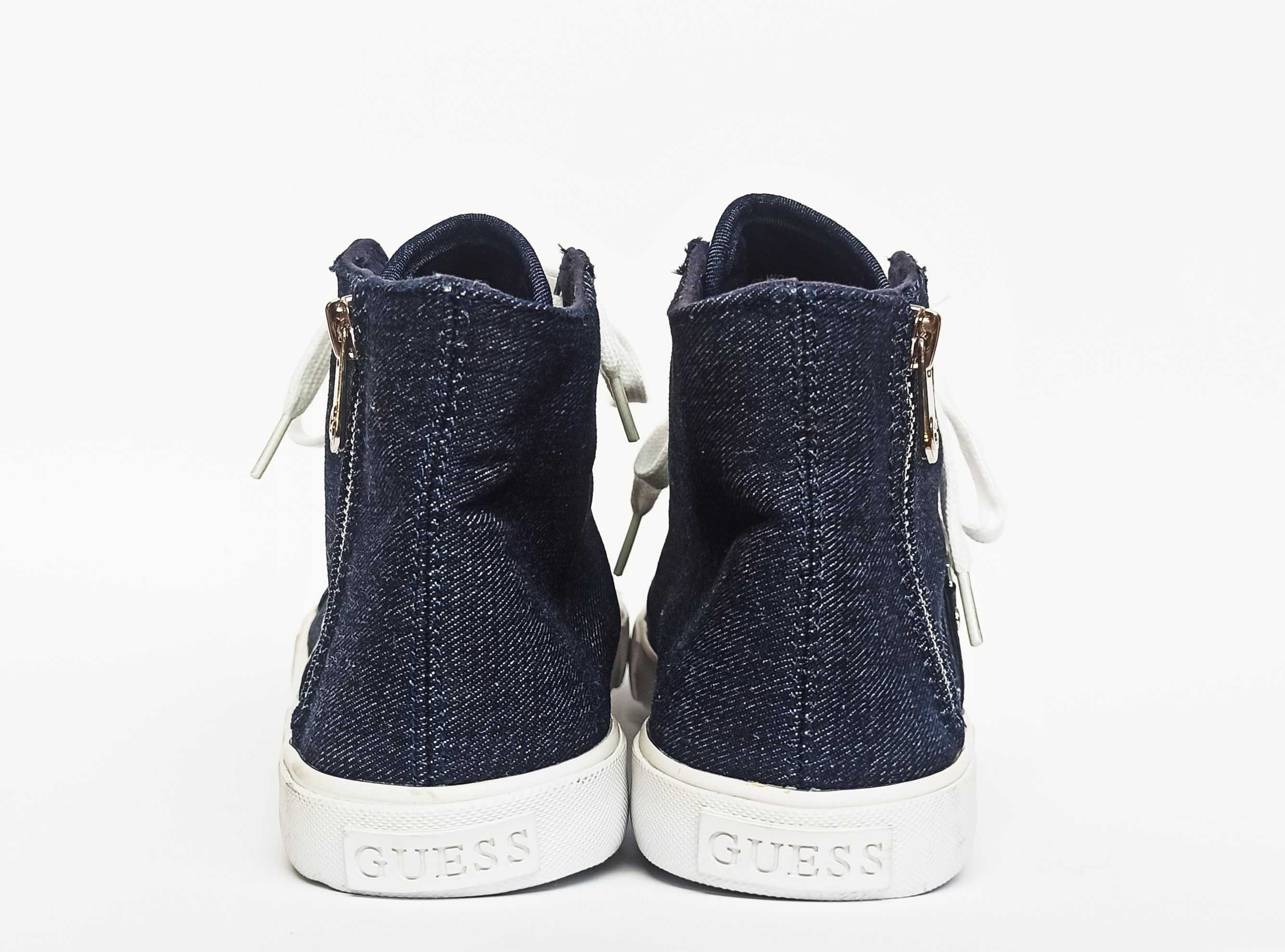 GUESS Damskie Denim Jeansowe Dzinsowe Trampki Sneakersy Botki Buty