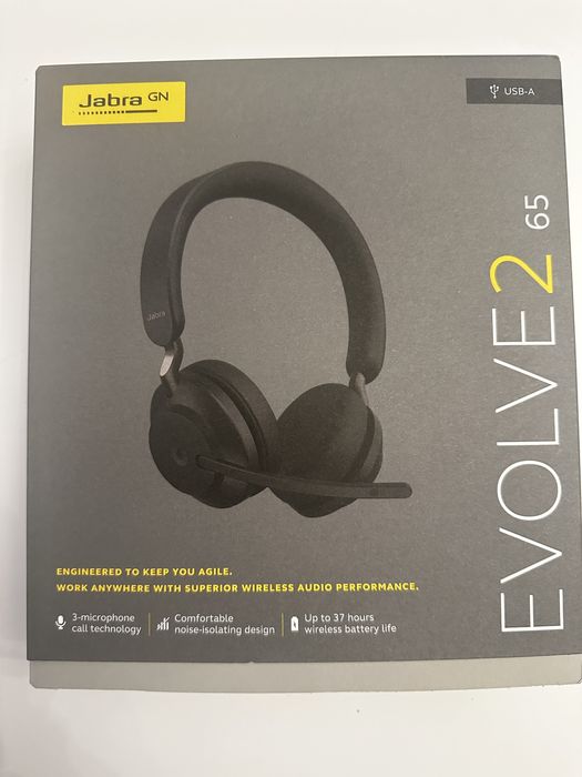 Навушники гарнітура Jabra EVOLVE2 65 MS Stereo Black USB-A нові оригі