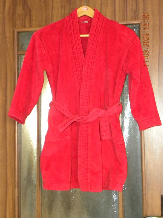 Ciepły szlafrok dziecięcy frotté; 122-128 cm