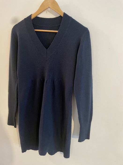 Sweterek tunika / krótka sukienka akryl morski 38/40 M / L