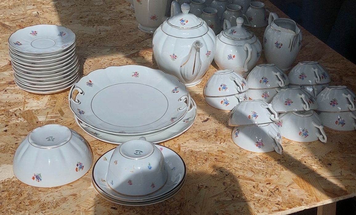 Serviço de chá porcelana Coimbra SP anos 50