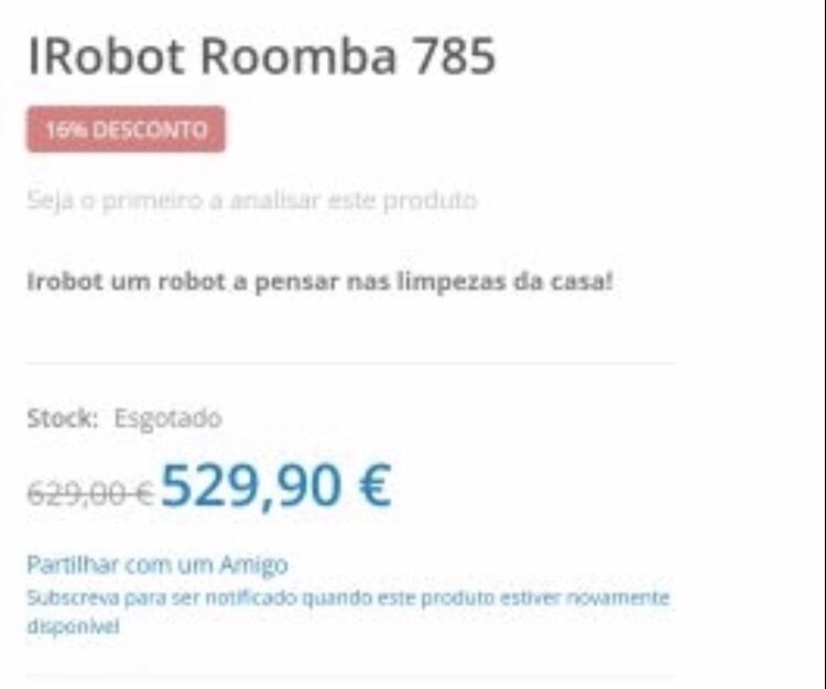 Vendo iRobot Roomba 785
