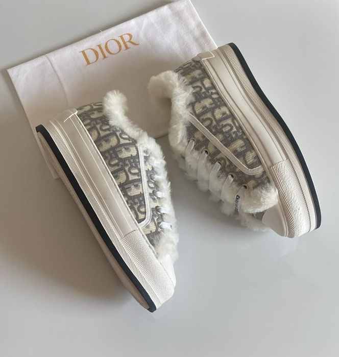 Dior кеди з хутром теплі кроссовки кроси кеды угги сапожки ботинки