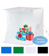 Cubo de Luz com LED 40cm e fundos preto branco verde azul amzdeal NOVO