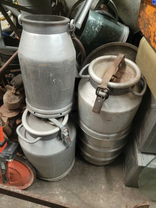 Aluminiowa konwia kanka bańka na mleko ozdoba ogrodu kwiaty dekoraca