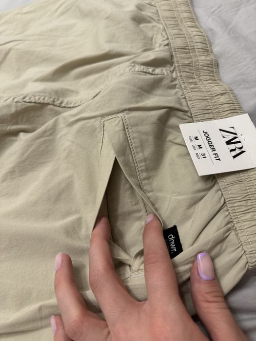 Біжеві Чоловічі штани джогери Zara, розмір M