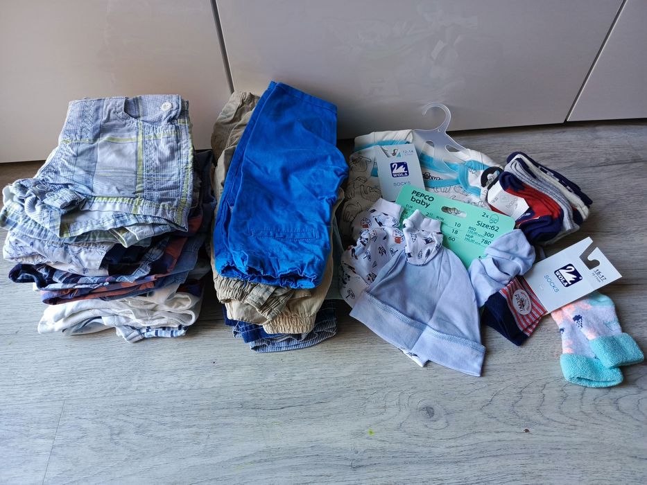 Zestaw ubrań chłopięcych roz. 62 dla chłopca paka wiosna lato koszula