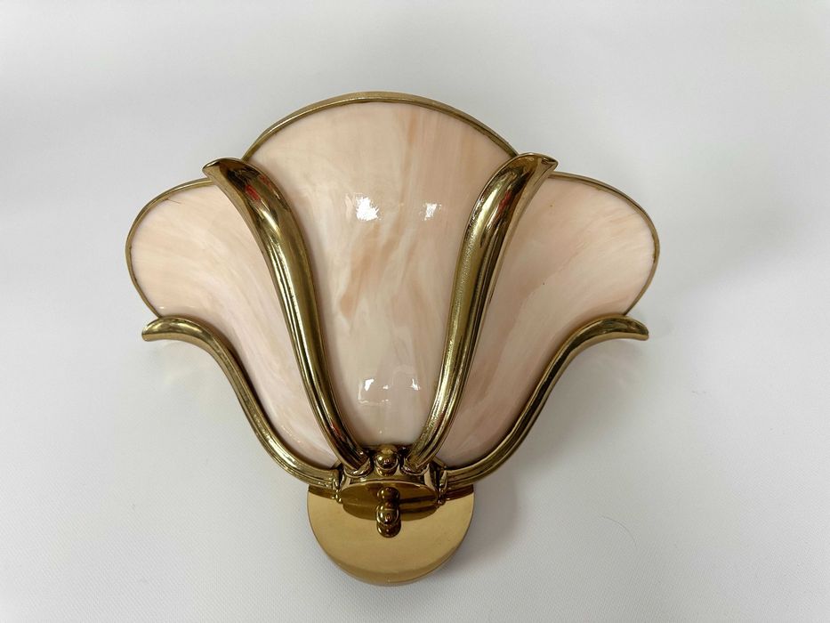 Vintage duży kinkiet Art Nouveau, Lotus Lamp