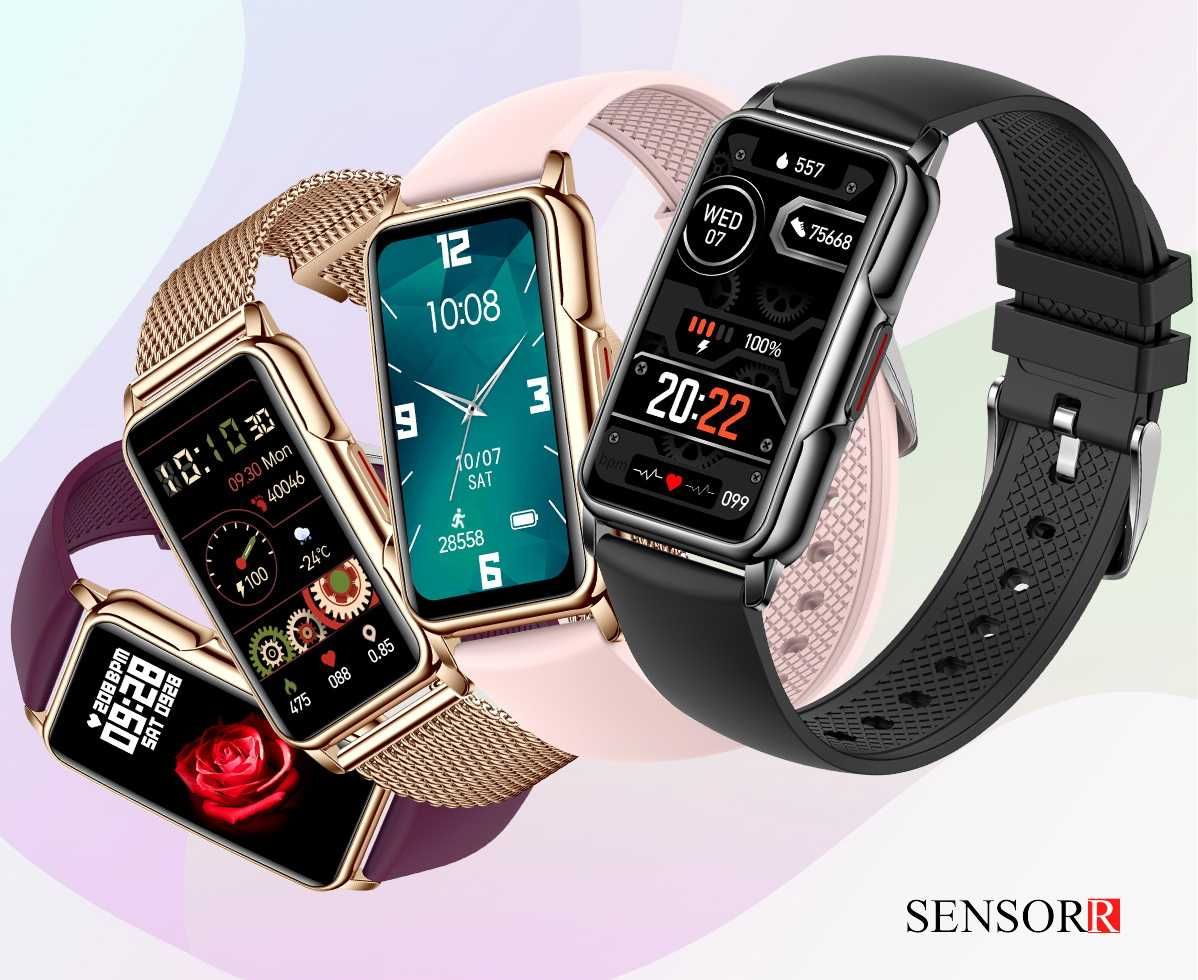 Elegancki Zegarek Damski SMARTWATCH SMARTBAND SENSORR Na Bransolecie