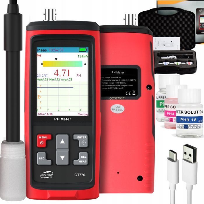 Miernik Ph Temperatury Tester Wody Kwasomierz Autokalibracja Napięcie