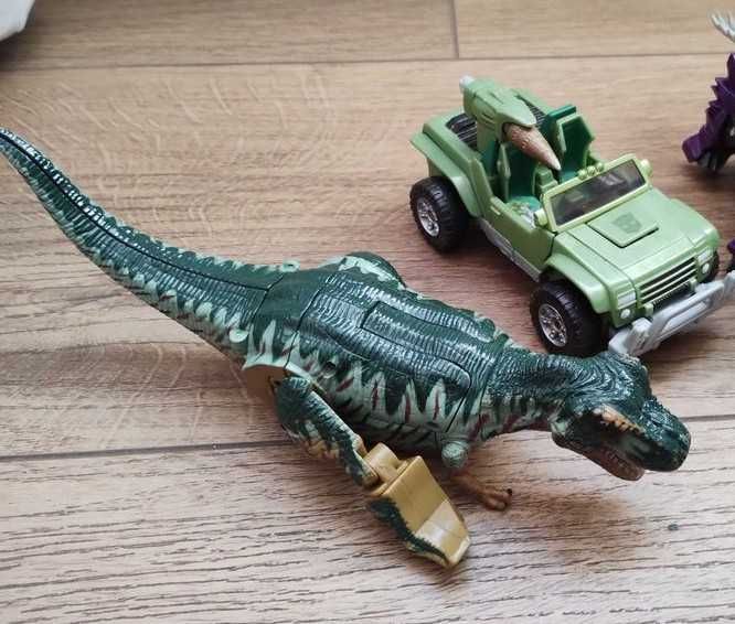 2x Transformers T-Rex figurka dinozaur robot i samochod