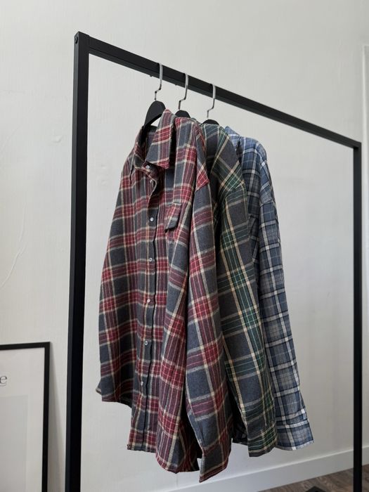 Картата сорочка в клітинку фланелева з фланелі рубашка в клетку S M L