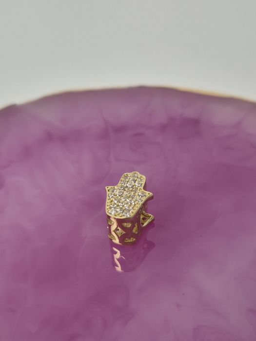 Nowy złoty charms do bransoletki typu Pandora ręka Fatimy