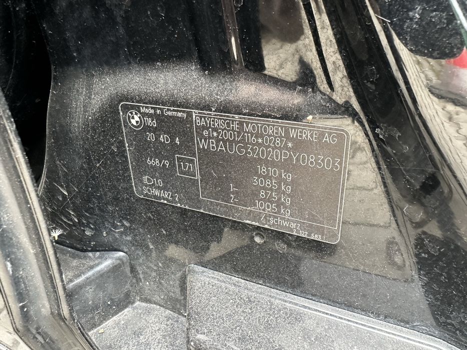 Drzwi BMW e87 Schwarz 2 668/9 Prawe Przód Tył