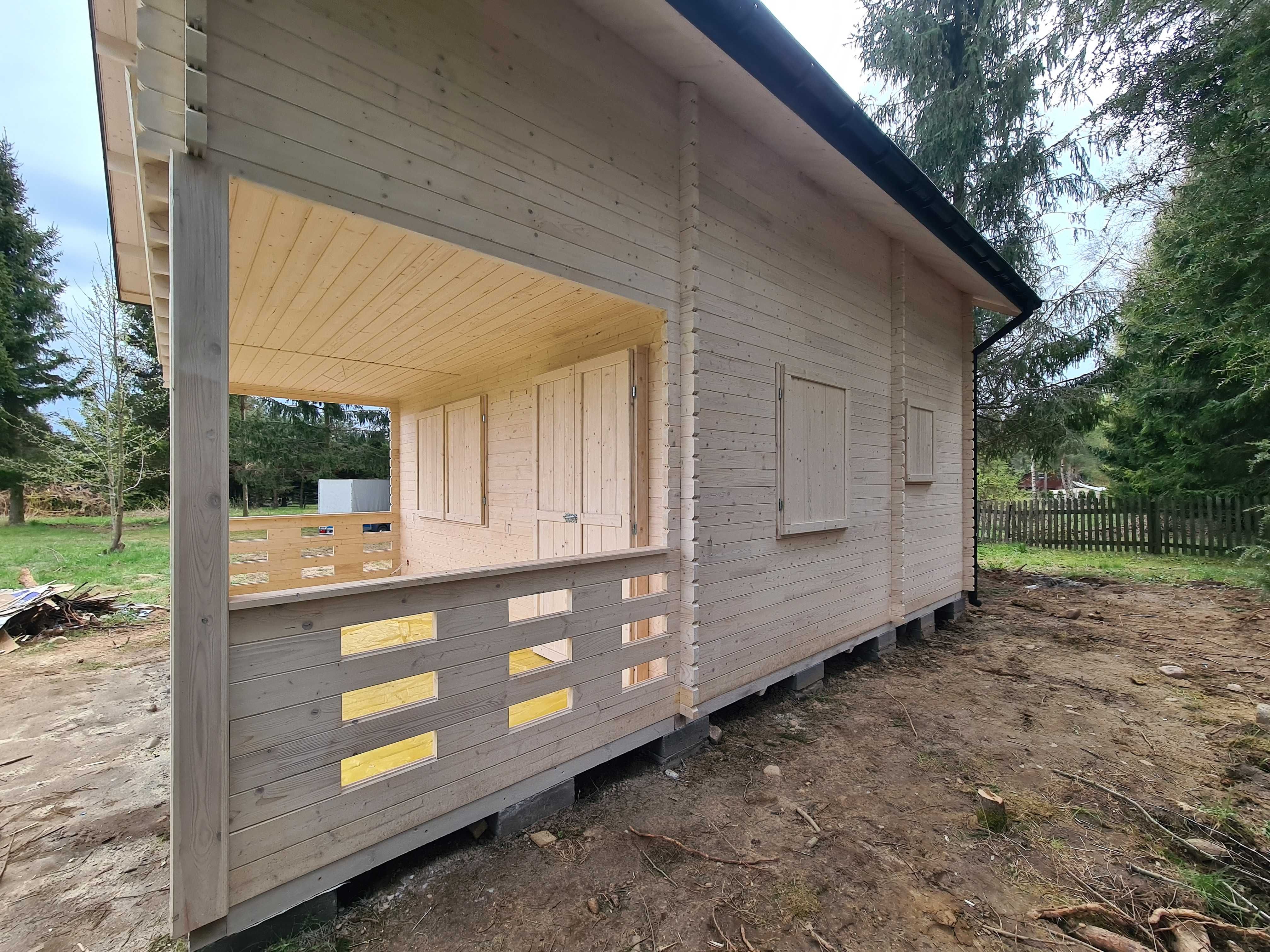 DREWNIANY Domek Letniskowy Całoroczny JAN II 55 + 10 M2