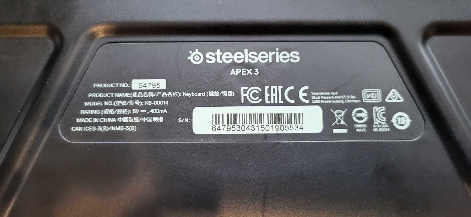Klawiatura Steel series Apex 3