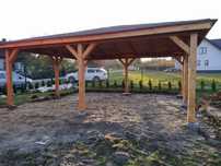 Wiata 5.5 x 6 m Drewno klejone Altana Garaż Zadaszenie