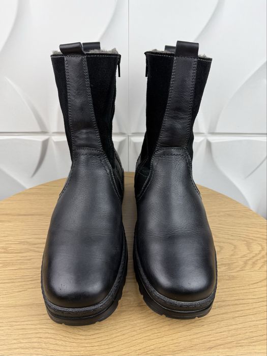 Чоловічі зимові чоботи черевики з натуральної шкіри/замши/хутро