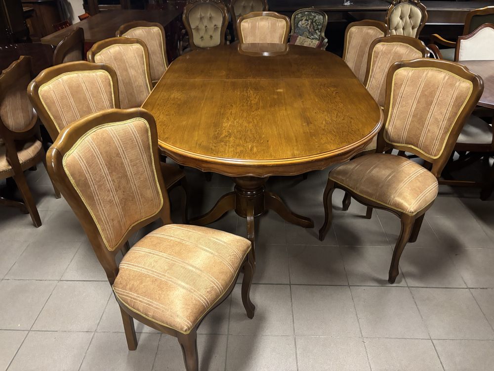Wloski Stylowy Zestaw Rozkładany Stół 8 Krzeseł Meble Stylowe Italy