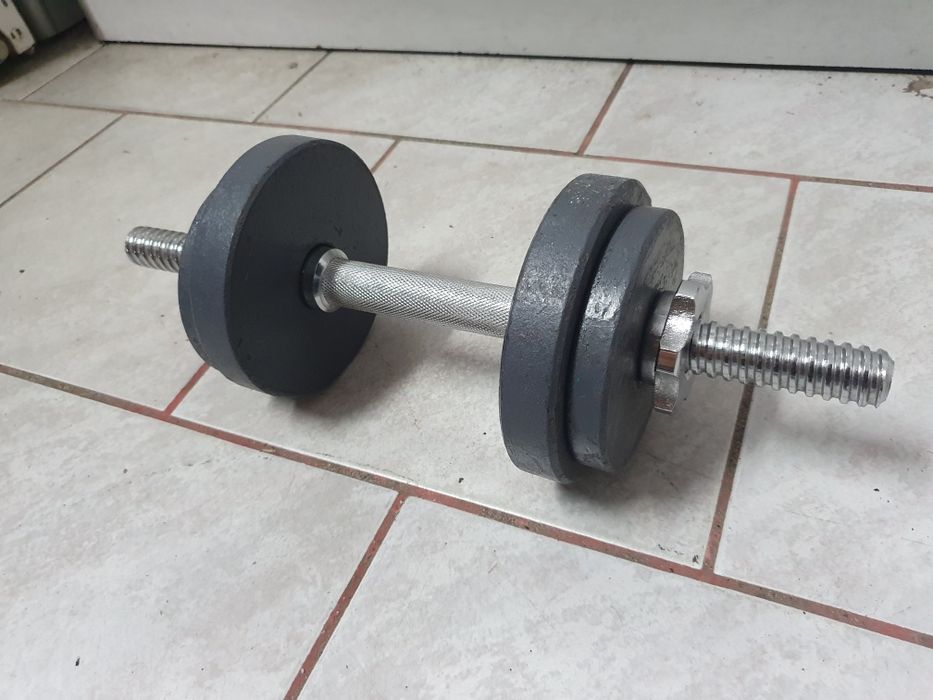 Hantelek ok 10 kg, hantle, hantel, gryf krótki obciążenie żeliwne