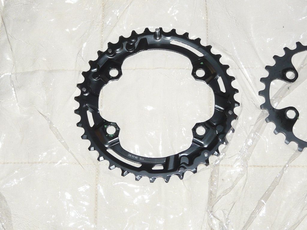 Nowe tarcze Shimano 36/26 do korb XT/SLX