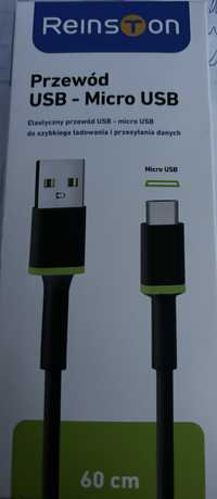 Kabel USB - microUSB typ B Reinston 0,6 m
