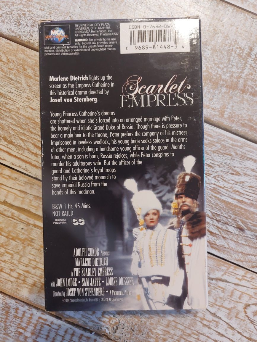 Scarlet Empress. Marlene Dietrich. Vhs
