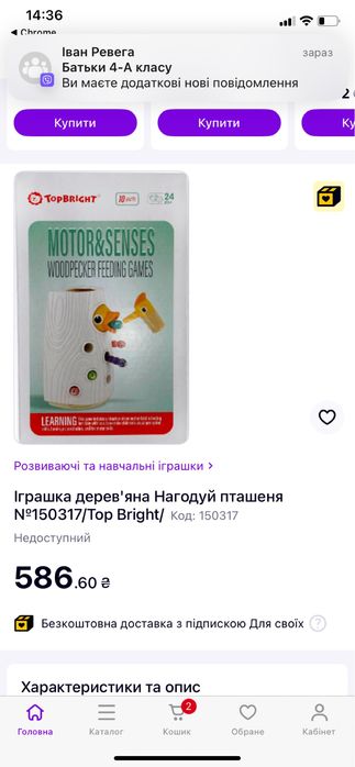 Іграшка дерев'яна Нагодуй пташеня Top Bright