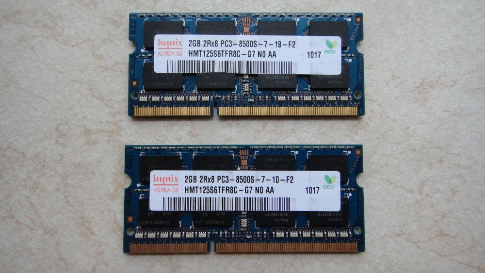 2 планки ОЗУ Hynix 2gb Lenovo. SODIMM DDR3 2Gb PC3-8500