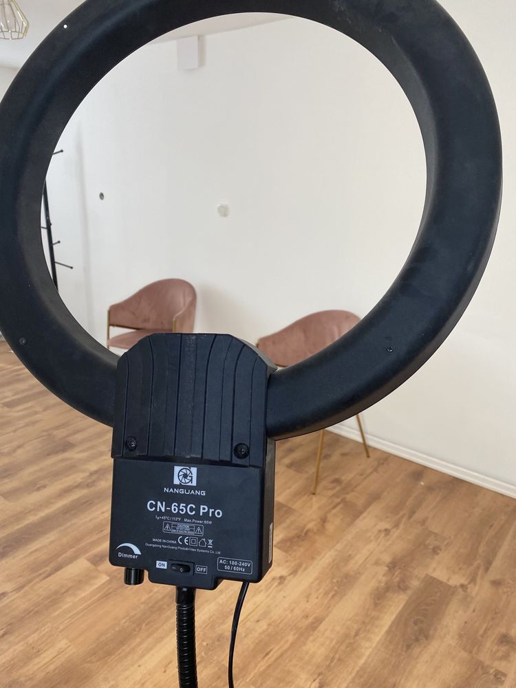 Lampa ring 65w mocny stojak do rzes do makijazu