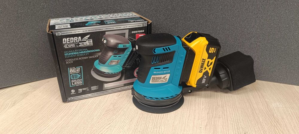 Szlifierka Mimośrodowa  Dedra 18v Adapter Milwaukee Dewalt Makita