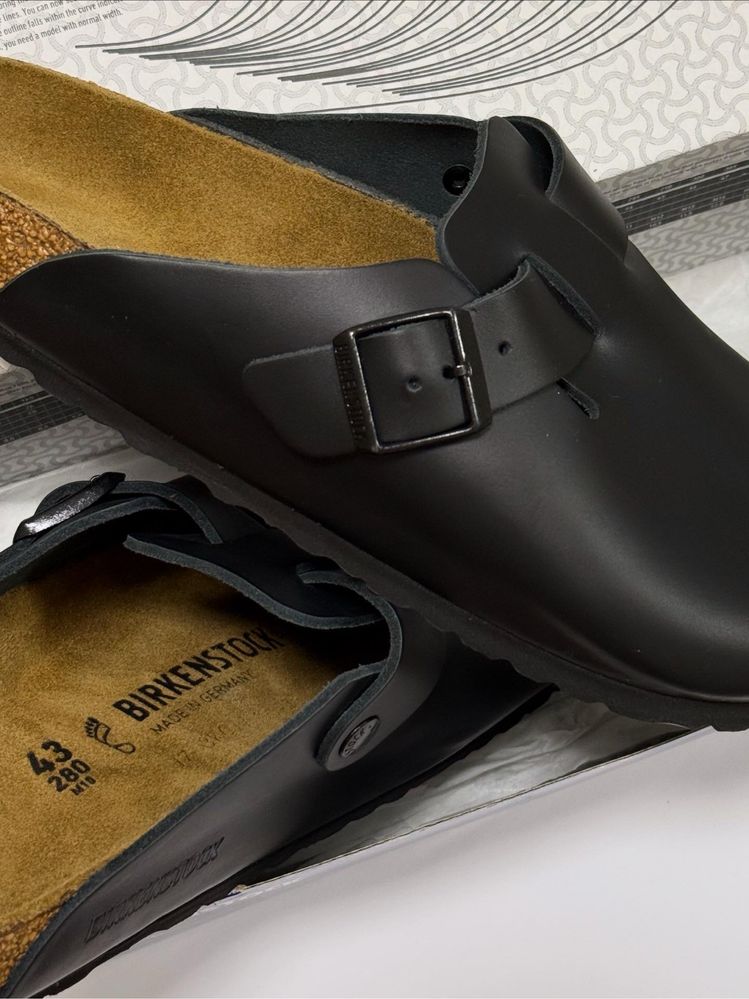 Birkenstock Boston Smooth Black Leather | Оригінал