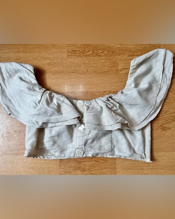 Beżowy crop top Zara M