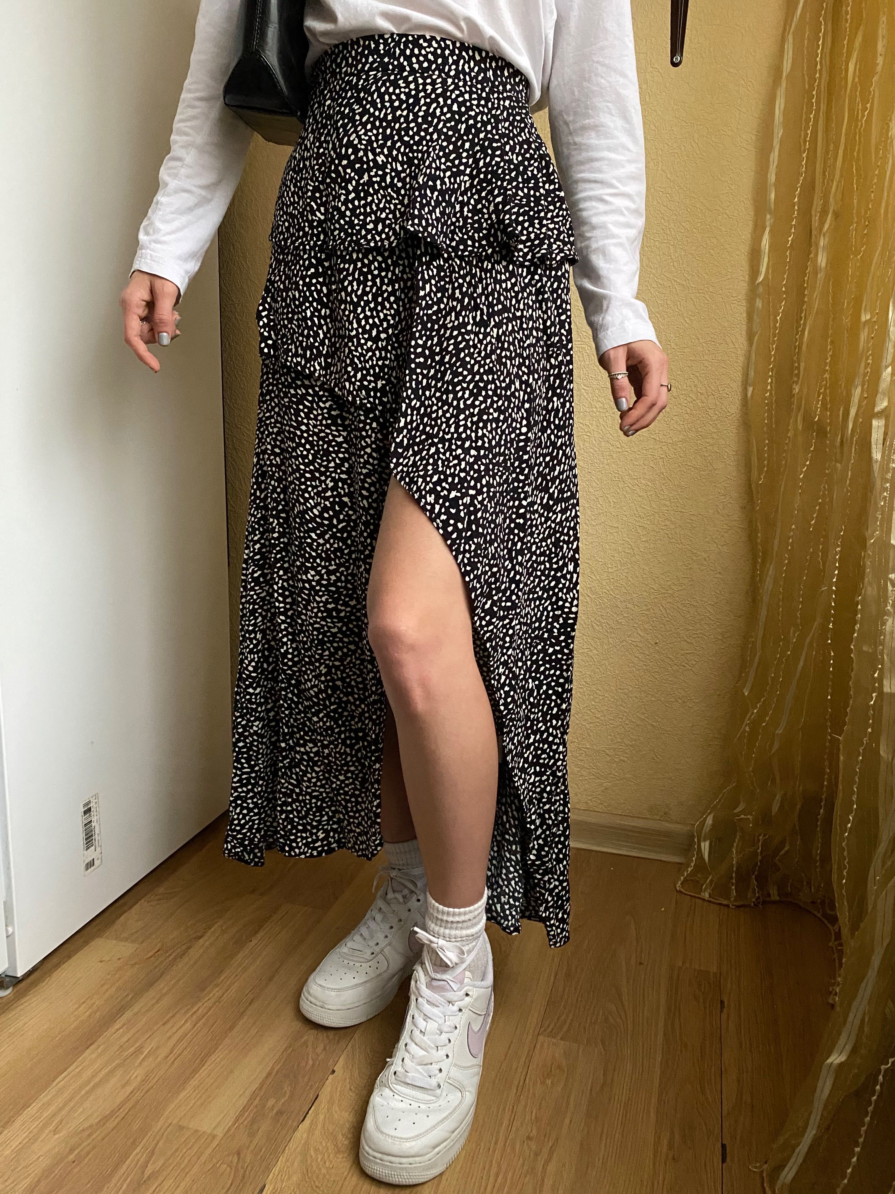 Спідниця міді з вирізом, юбка довга Zara