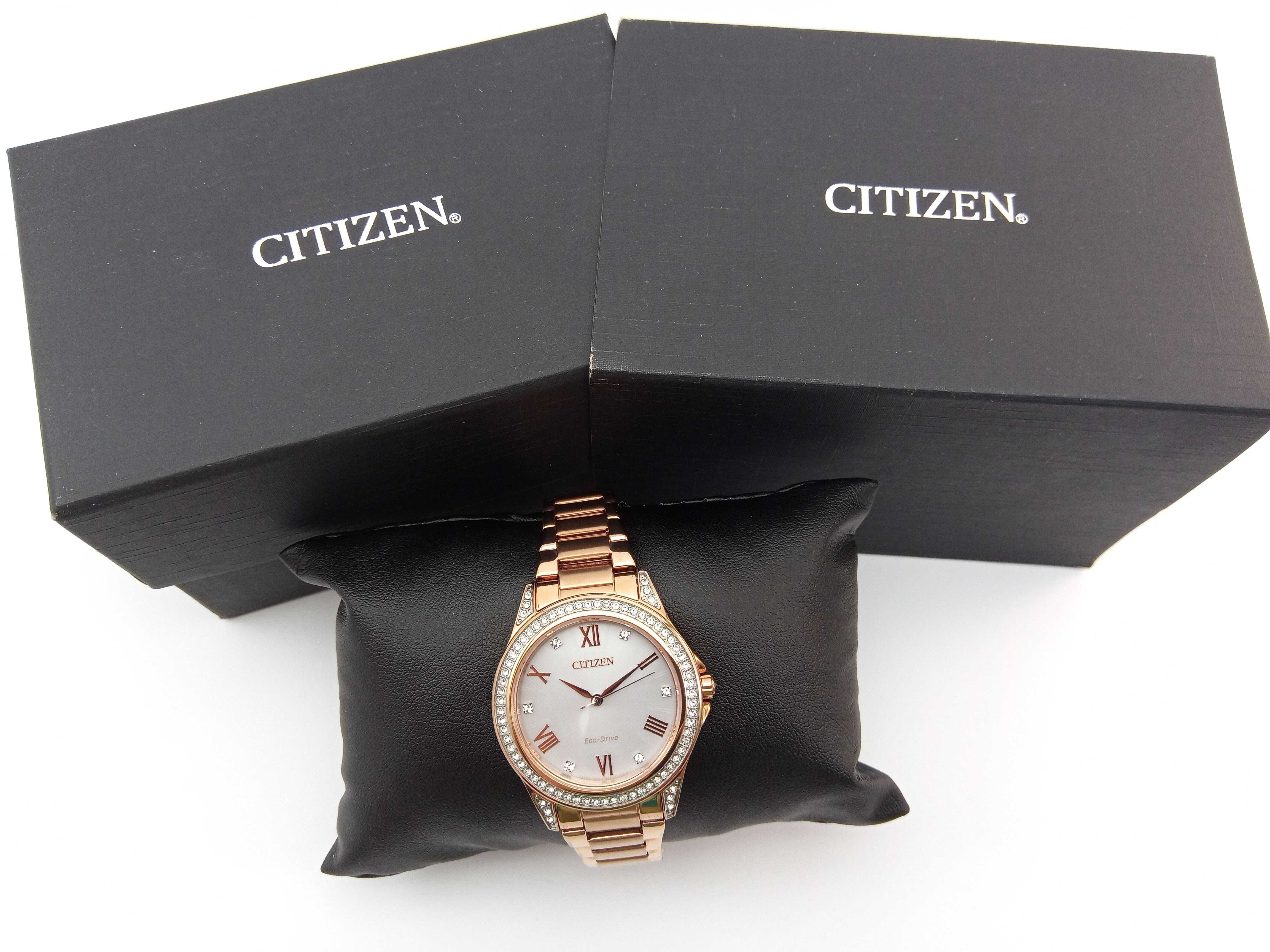 Японские женские часы Citizen Eco-Drive EM0233-51A Swarovski, годинник