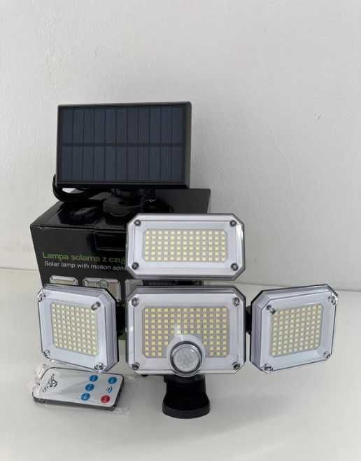 Lampa solarna ogrodowa LED zewnętrzna z czujnikiem ruchu 4w1 +kabel 5m