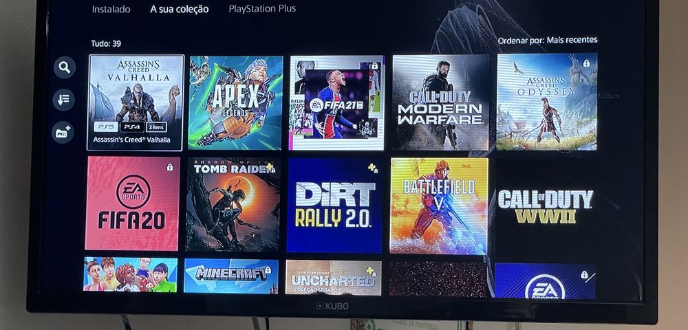 Playstation 5 Standart 1TB com leitor DvD + suporte +  comando + jogos