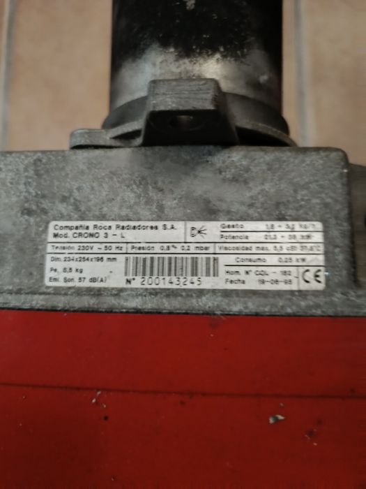 Queimador Rocca caldeira a gasóleo