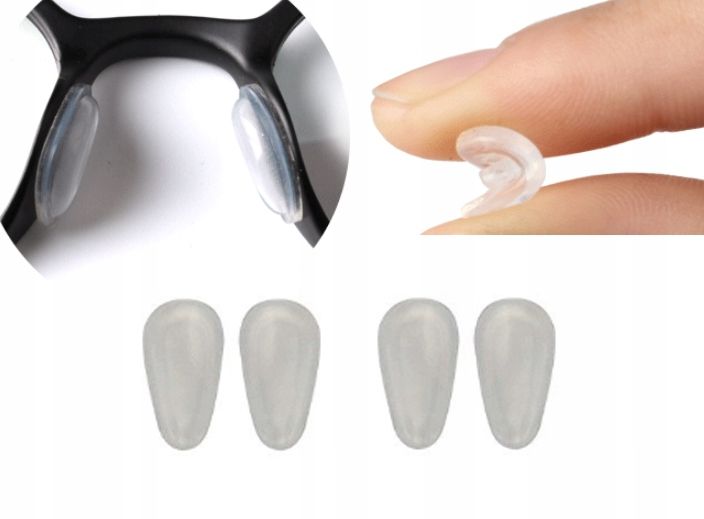 Noski Do Okularów Kształt Łzy 2 Pary  Antypoślizgowe 4 Szt Bezbarwne