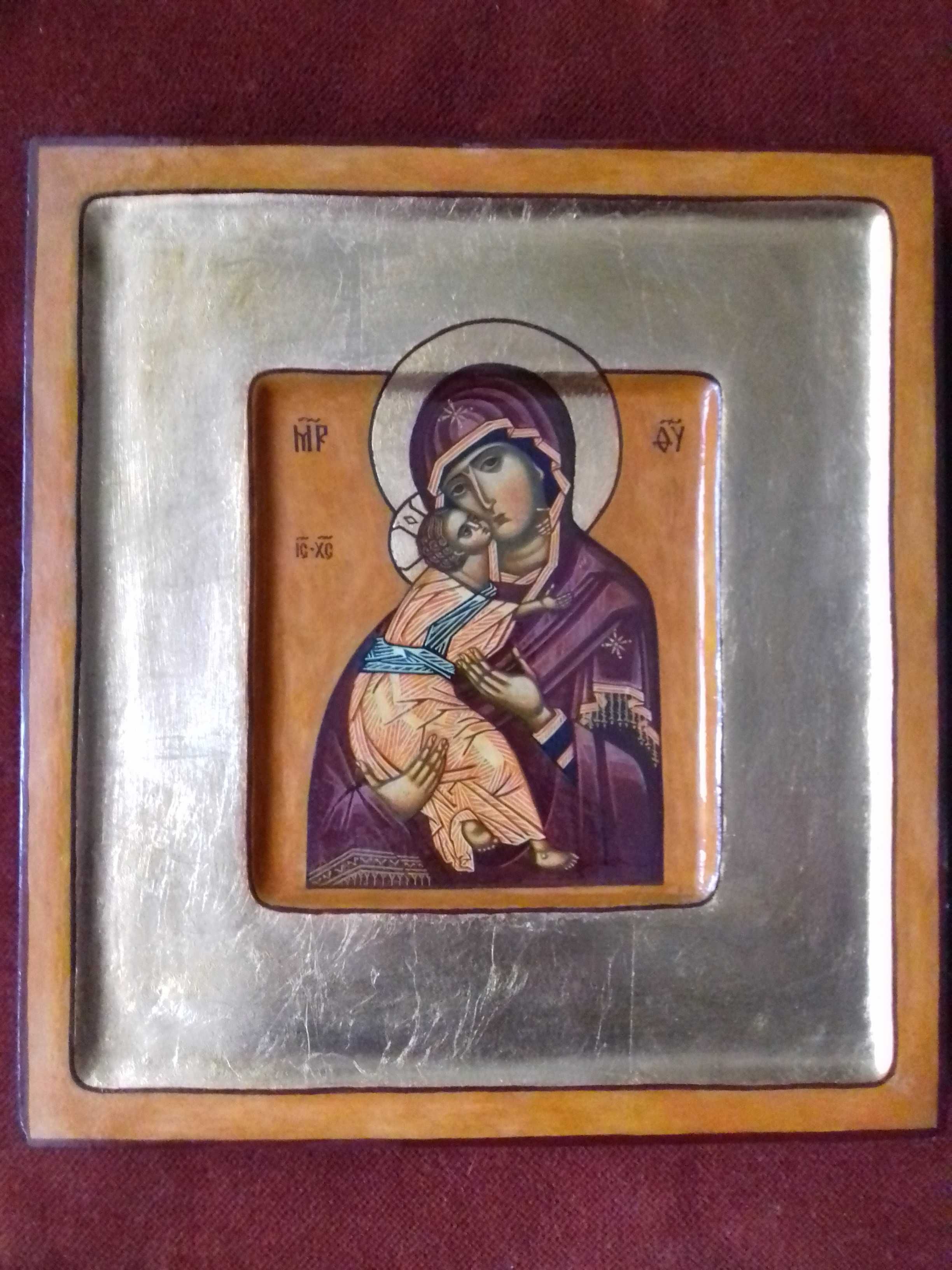 Рукописная икона "Владимирская Богородица"