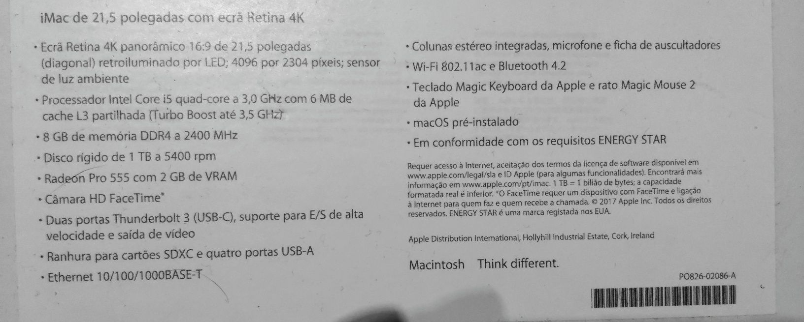 iMac 21.5 polegadas Retina 4K (2017)