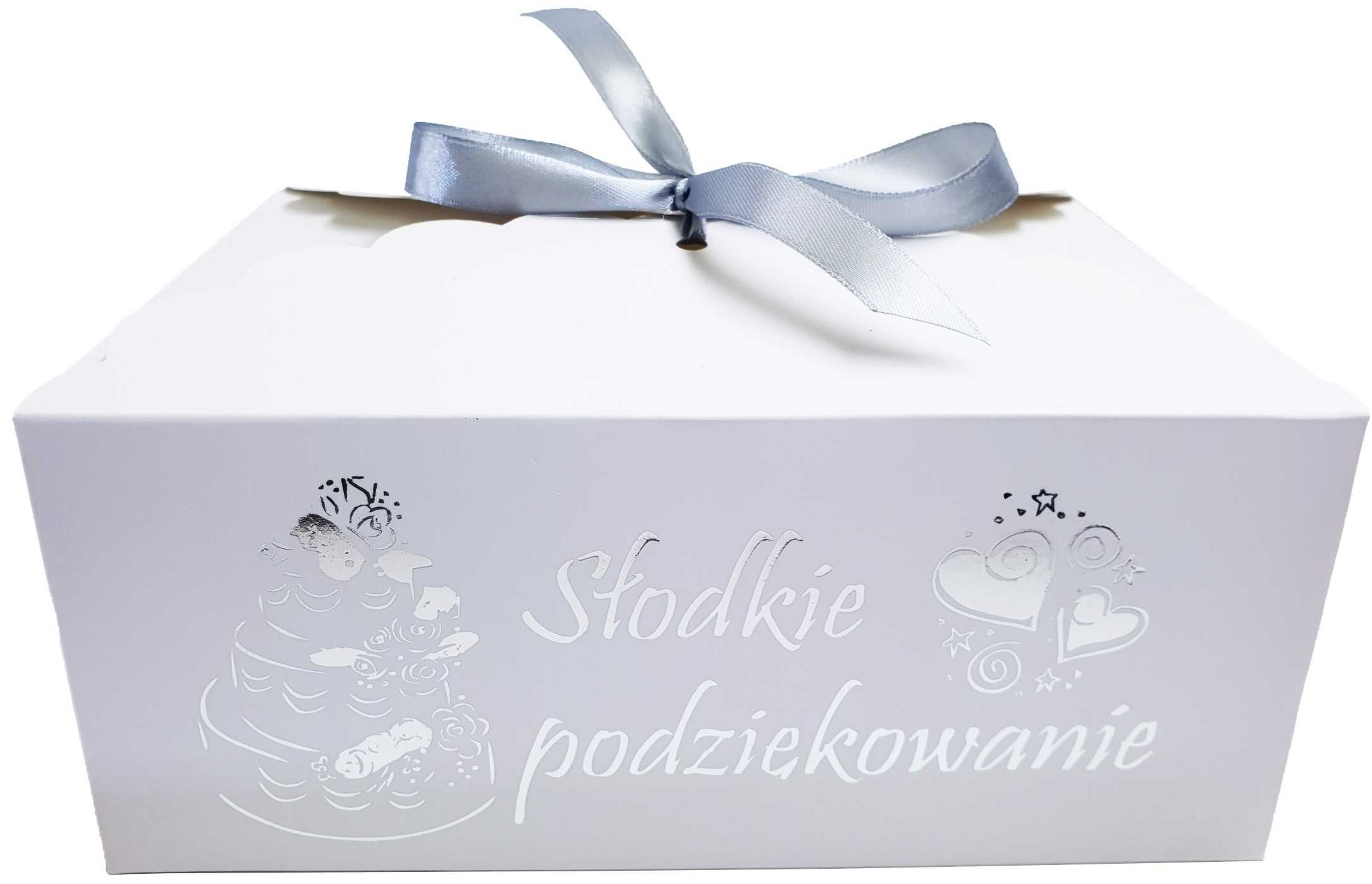 Pudełka pudełko kartonik pojemnik na ciasto weselne bez uchwytów