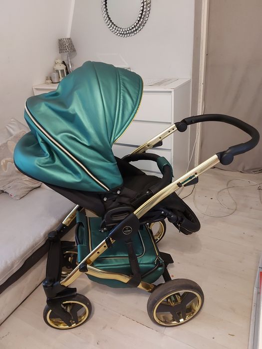Wozek 3w1 4w1 junama diamond fluo line zielony ekoskora możliwa wysyłk